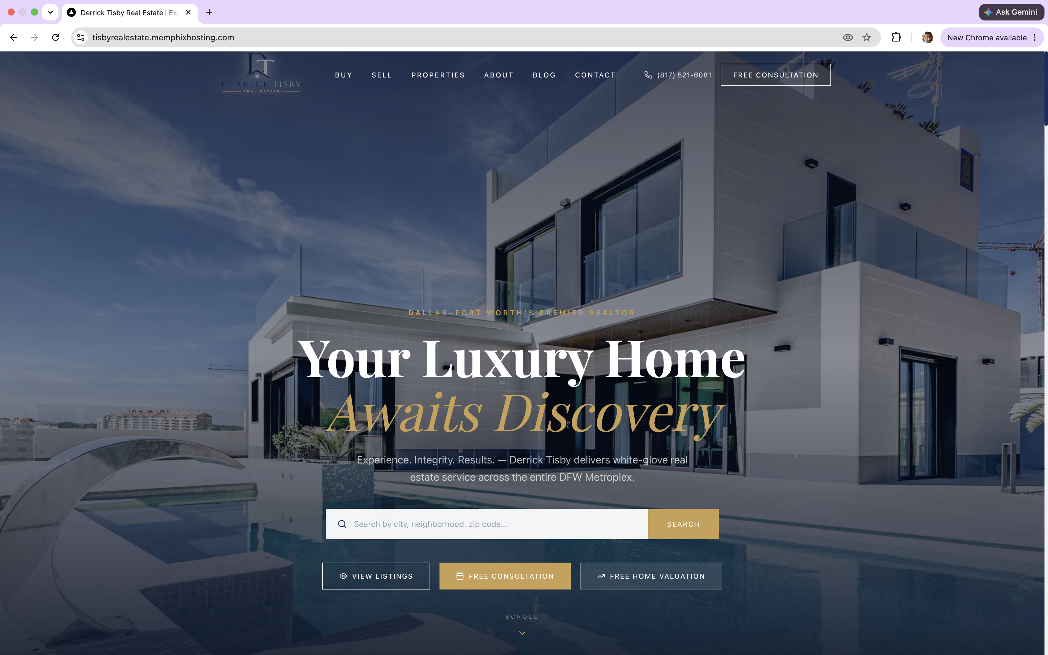 Derrick Tisby Real Estate — built by Memphix