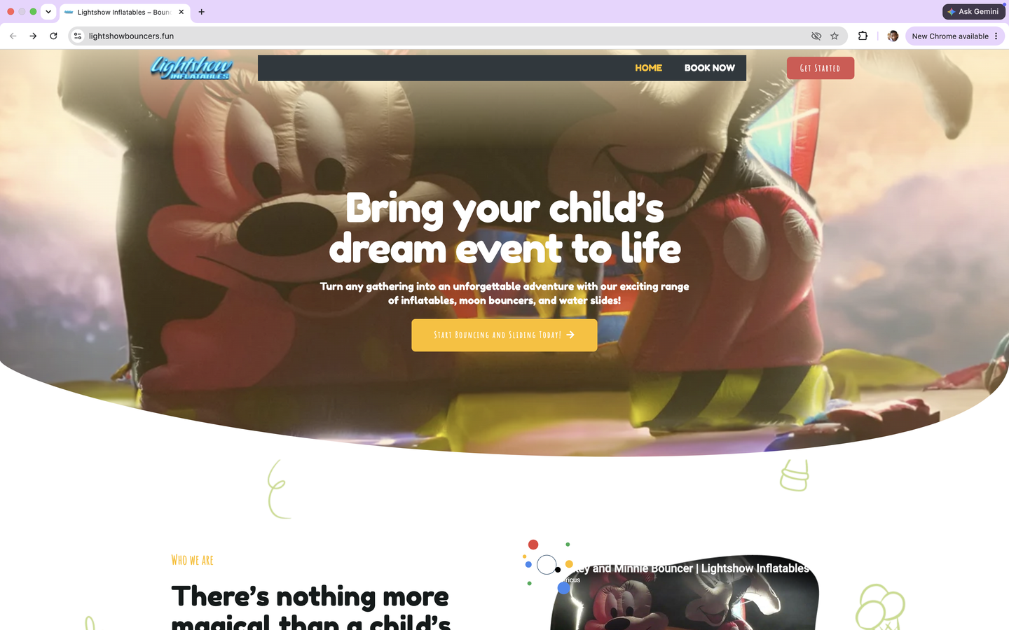 Lightshow Inflatables website